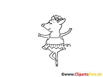 Schwein Balletttänzer Ausmalbild