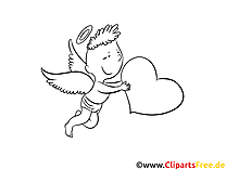 Amor, Cupido PDF-Bild zum Drucken und Malen