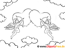 Các trang tô màu trái tim thiên thần có thể in miễn phí cho trẻ em