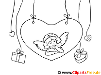 Angel Valentine's Day Coloring Page PDF