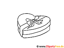 Gift Heart Valentine's Day pictures for coloring