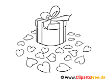 Gift Valentine's Day coloring pages and free coloring pages