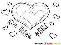 Heart picture coloring page to color