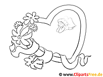 Fleurs de coeur Saint Valentin images à colorier