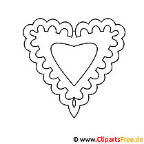 Heart PDF template to paint online
