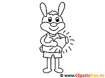 Rabbit with heart coloring page for Valentine's Day