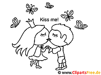 Kiss Coloring Page for free