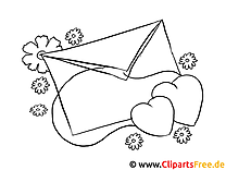 Love letter coloring page PDF for free