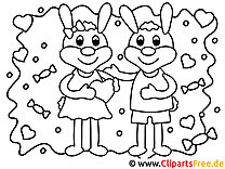 Lovers Valentine's Day coloring pages and free coloring pages