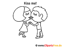 Coloring page kiss day