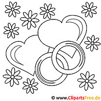 Valentine's day coloring page with two hearts