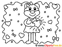 Valentine's day template for coloring