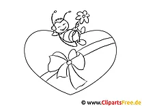 Verliebte Biene Valentinstag Bilder zum Ausmalen