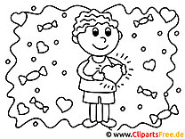 Dibujos para colorear de chico enamorado imprimible gratis para niños