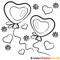 Two hearts coloring page for download