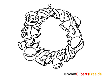 Advent Coloring page Christmas wreath