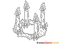 Advent wreath picture for coloring
