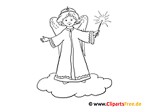 Coloring page Angel in the sky