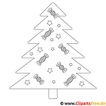 Farvelægningsbillede Christmas gran tree