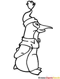 Coloring pictures for Christmas - penguin coloring picture