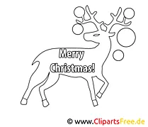 Christmas Deer Coloring Page