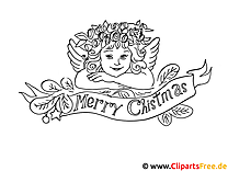 Coloring Sheet Merry Christmas with Angel