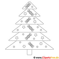 Δωρεάν πρότυπο χρώματος παραθύρου Χριστουγεννιάτικο δέντρο