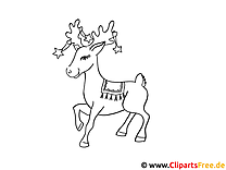 Pintura para niños - ciervo para Navidad.