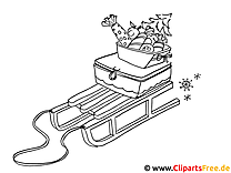 Painting Christmas - sleigh coloring page