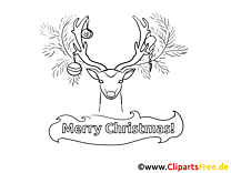 Reindeer picture coloring page