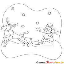 Reindeer coloring page for Christmas