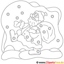 Obraz Świętego Mikołaja, kolorowanka, obrazek do kolorowania za darmo