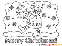 Dibujo para colorear de Papá Noel - dibujos escolares para colorear