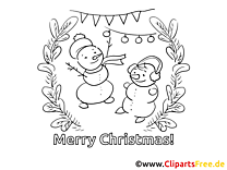 Snowmen coloring page for free