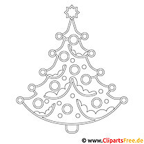 Christmas tree New Year's Eve coloring pages for free