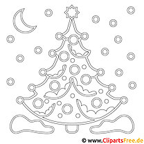 Imagen del árbol de Navidad, página para colorear, imagen para colorear gratis