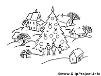 Dibujo de árbol de navidad para colorear