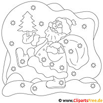 Дед Мороз картинка, раскраска, раскраска бесплатно