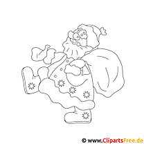 Weihnachtsmann Malvorlage zum Ausmalen für Kinder