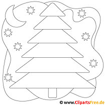 Window Color template for Christmas fir tree in the forest