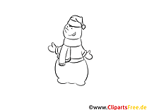 Free PDF coloring page Snowman