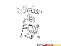 Coloring page winter in PDF format