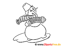 Snowman pictures for coloring in PDF format