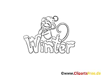 Winter Malbild im PDF-Format