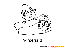 Image à colorier de l'heure d'hiver à colorier au format PDF