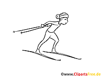 Ski Langlauf - Winter Sport Malvorlagen