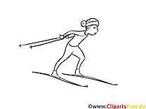 Ski Langlauf - Winter Sport Malvorlagen