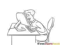 Mann sitzt vor Computer Bilder zum Ausmalen