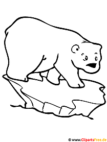 Planșă de colorat urs polar - planse de colorat gratuit