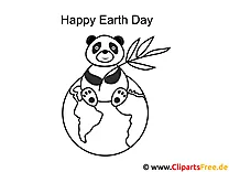 Pandabär Tag der Erde Ausmalbilder